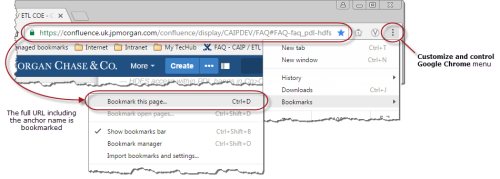 Google Chrome Bookmarks menu.