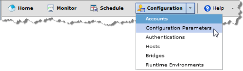 Ab Initio Operational Console Configuration menu.